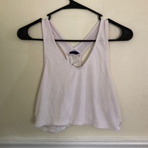 white cropped tank